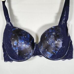 Adore Me Celestial Lace Bra in Navy and Black
